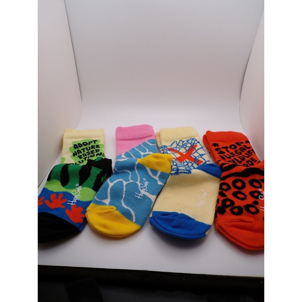 Happy Socks x WWF Baby Crew Socks 4 Pairs 12-24 Months Organic Cotton